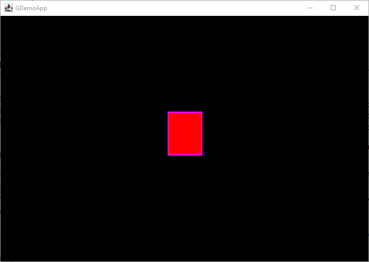 Our first Entity is a simple red rectangle